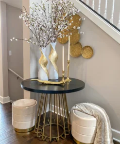 Inspire Me! Home Decor Gold And White Twisted Vase (2 Sizes)