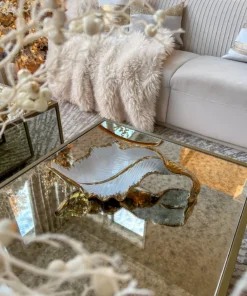 Inspire Me! Home Decor Gold And White Scalloped Tray