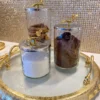 Inspire Me! Home Decor Hammered Glass Canister W/ Gold Bird Lid ( 3 Sizes Available) 2 Inspire Me! Home Decor Hammered Glass Canister W/ Gold Bird Lid ( 3 Sizes Available)