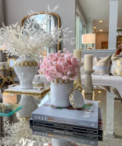 Inspire Me! Home Decor Jars White Ceramic Lidded Jar With Stunning Gold Chain Details (3 Sizes) 17 Inspire Me! Home Decor Jars White Ceramic Lidded Jar With Stunning Gold Chain Details (3 Sizes)