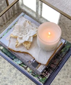 Inspire Me! Home Decor White And Gold Flower Decor