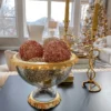 Inspire Me! Home Decor Large Gold Hammered Rim Textured Glass Bowl