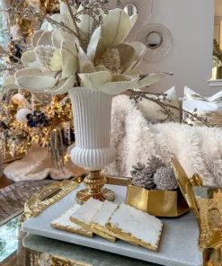 Inspire Me! Home Decor Gold White Linear Vase (2 Colors)