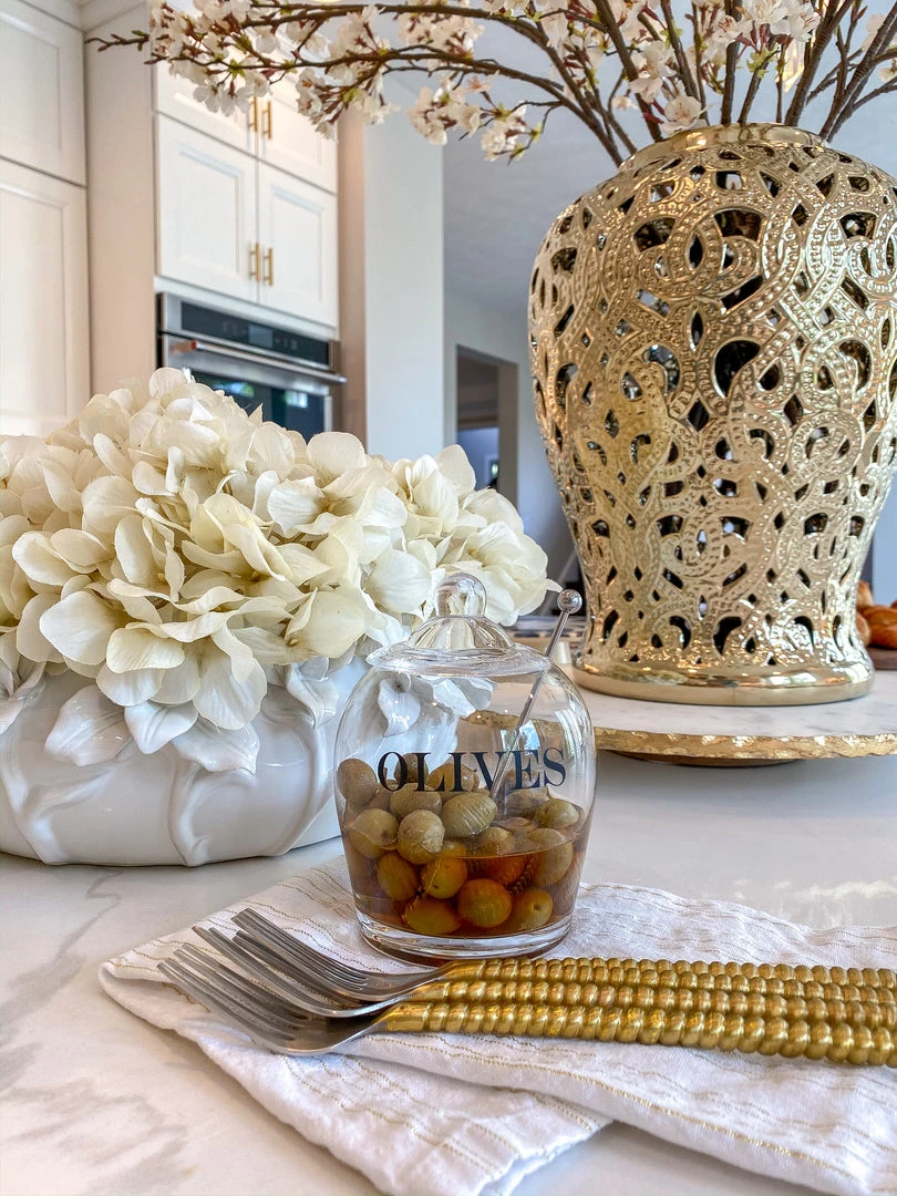 Inspire Me! Home Decor Glass Olive Jar W/ Metal Spoon 3 Inspire Me! Home Decor Glass Olive Jar W/ Metal Spoon