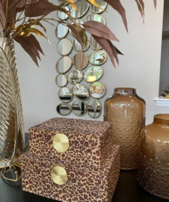 Inspire Me! Home Decor Leopard Print Boxes With Gold Medallion (Set Of 2) 11 Inspire Me! Home Decor Leopard Print Boxes With Gold Medallion (Set Of 2)