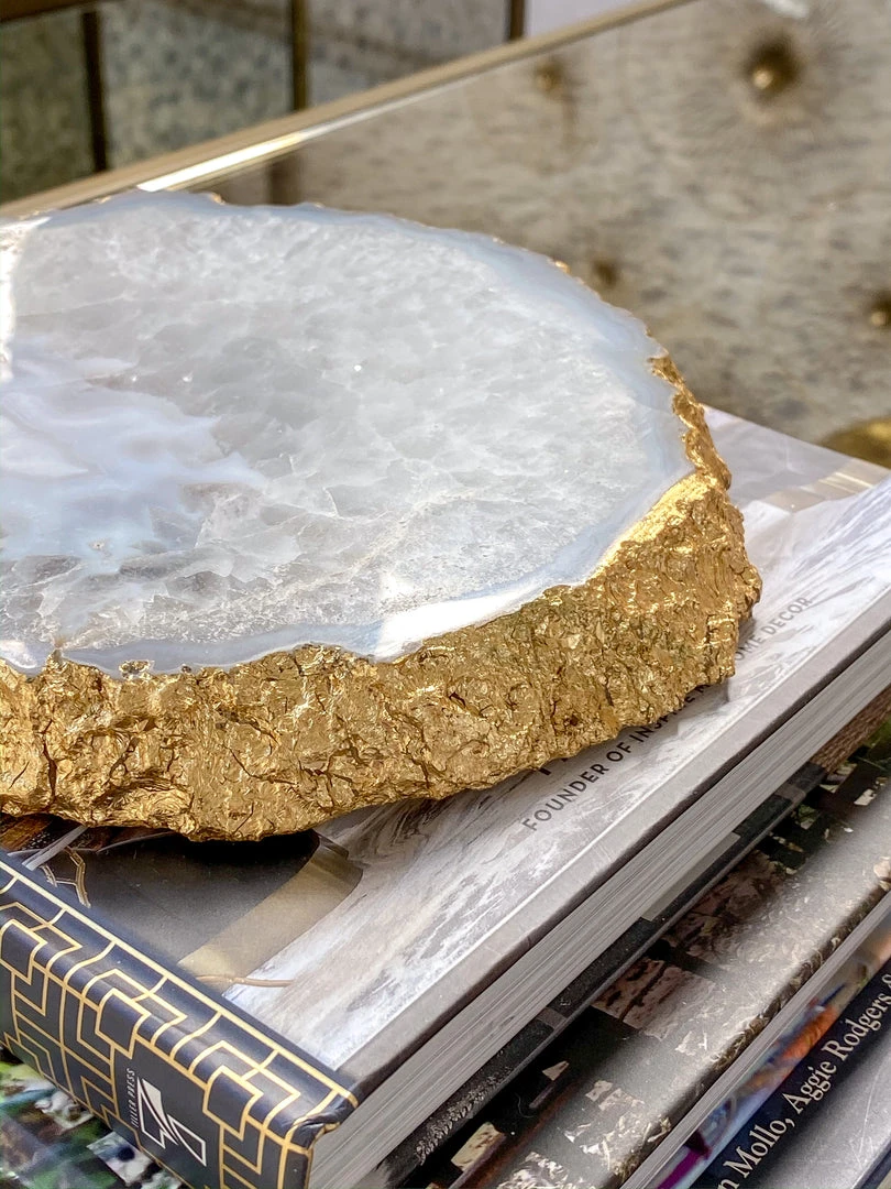 Inspire Me! Home Decor Metallic Gold Edge Agate Trivet 6 Inspire Me! Home Decor Metallic Gold Edge Agate Trivet