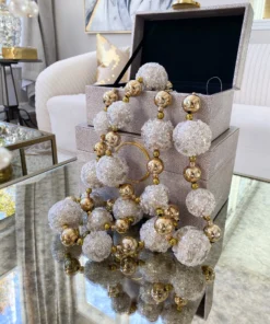 Inspire Me! Home Decor White And Gold Decorative Holiday Garland