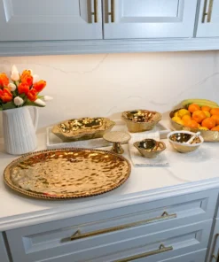 Inspire Me! Home Decor Gold Wavy Beaded Serving Bowl