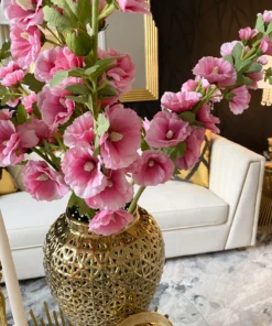 Inspire Me! Home Decor Floral Stems Hollyhock Stem (3 Colors) 21 Inspire Me! Home Decor Floral Stems Hollyhock Stem (3 Colors)