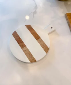 Inspire Me! Home Decor KITCHEN White Wash Mango Wood Paddle Board W/ Spreader (2 Shapes)