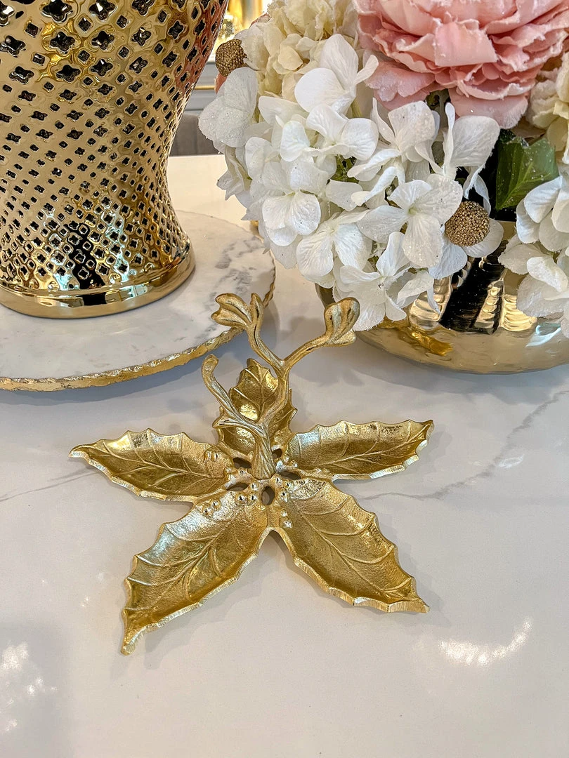 Inspire Me! Home Decor Gold Metal Five Section Leaf Snack Dish 3 Inspire Me! Home Decor Gold Metal Five Section Leaf Snack Dish