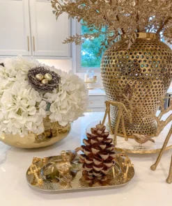 Inspire Me! Home Decor Large Glitter Pinecone Candle