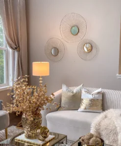 Inspire Me! Home Decor Gold Asymmetrical Circle Mirrors (Set Of 3 - 3 Different Sizes)