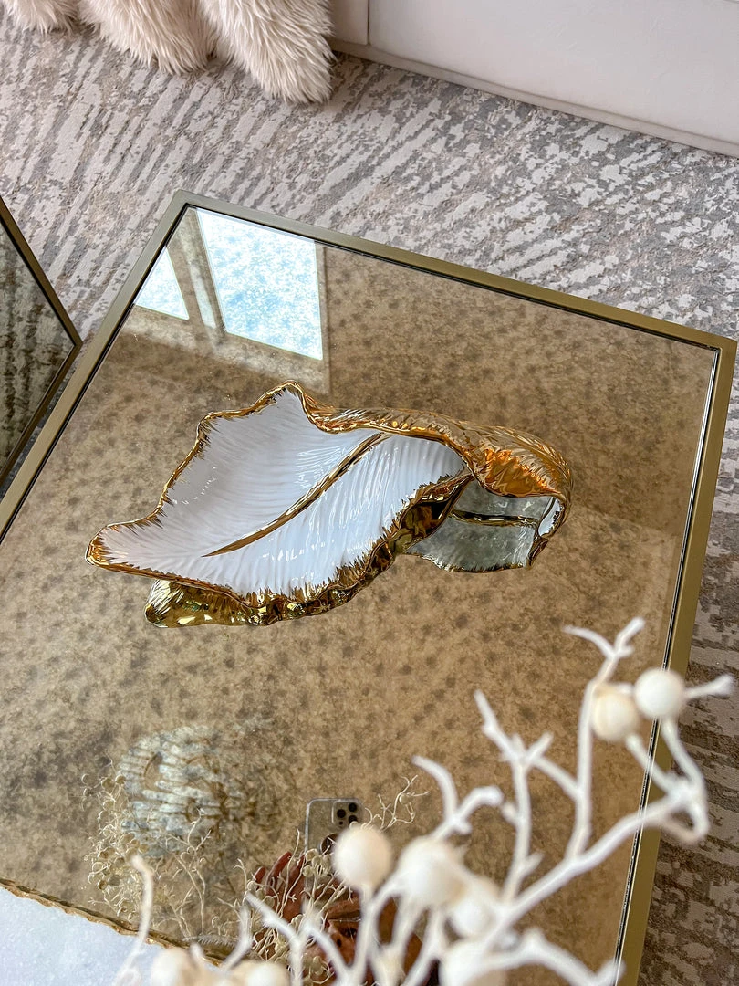 Inspire Me! Home Decor Gold And White Scalloped Tray 6 Inspire Me! Home Decor Gold And White Scalloped Tray