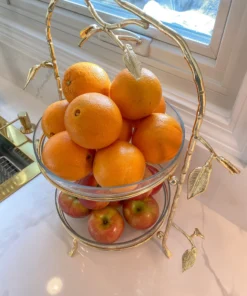 Inspire Me! Home Decor Two-Tiered Gold Leaf Serving Display 16 Inspire Me! Home Decor Two-Tiered Gold Leaf Serving Display