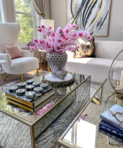 Inspire Me! Home Decor Round Marble Tray With Silver Floral Edge 15 Inspire Me! Home Decor Round Marble Tray With Silver Floral Edge