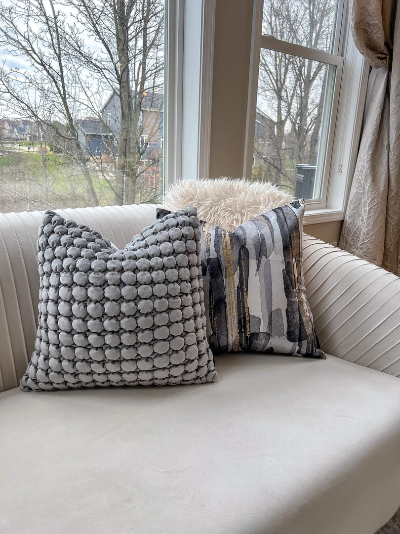 Cloud9d PILLOWS, RUGS, & THROWS Serena Grey Pillow - 20" X 20" 7 Cloud9d PILLOWS, RUGS, & THROWS Serena Grey Pillow - 20" X 20"