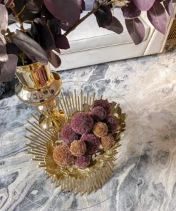 Inspire Me! Home Decor Gold Leaf Textured Openwork Tray