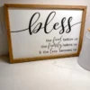 Inspire Me! Home Decor Bless The Food Wooden Sign WALL ART & MIRRORS