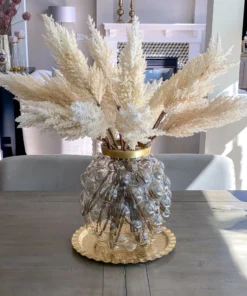 Inspire Me! Home Decor Gold Textured Ruffle Round Tray/Charger