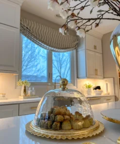 Inspire Me! Home Decor Gold Cake Dome With Ripple Edge (2 Colors)