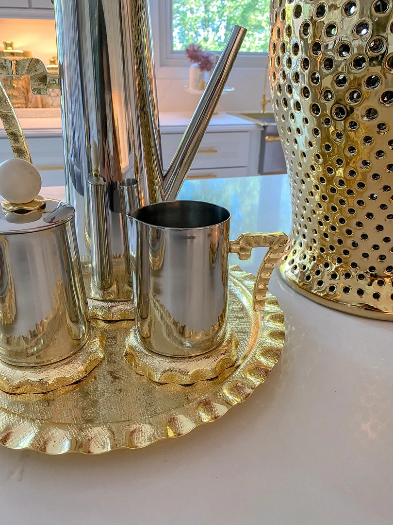 Inspire Me! Home Decor Gold Textured Ruffle Coffee/Tea Set Collection (4 Items Sold Individually) 6 Inspire Me! Home Decor Gold Textured Ruffle Coffee/Tea Set Collection (4 Items Sold Individually)