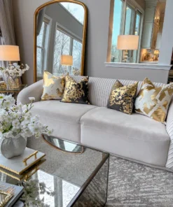 Cloud9d Zara Ivory Gold Pillow - 22" X 22" 9 Cloud9d Zara Ivory Gold Pillow - 22