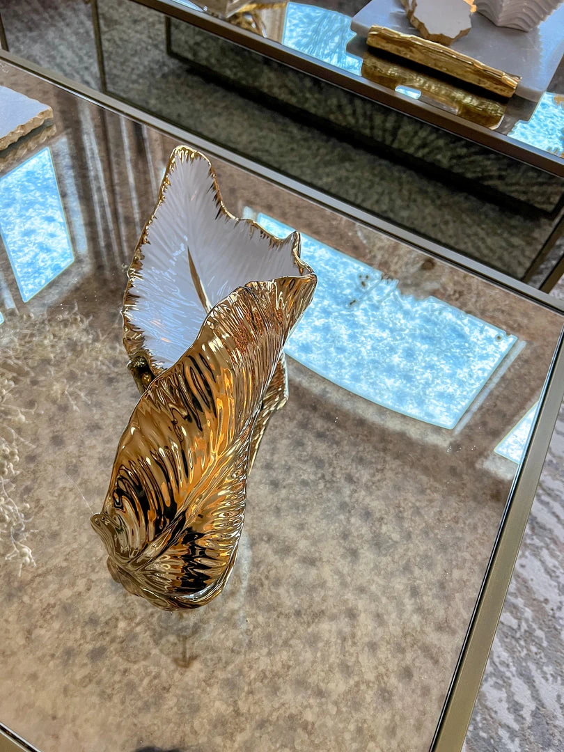 Inspire Me! Home Decor Gold And White Scalloped Tray 5 Inspire Me! Home Decor Gold And White Scalloped Tray