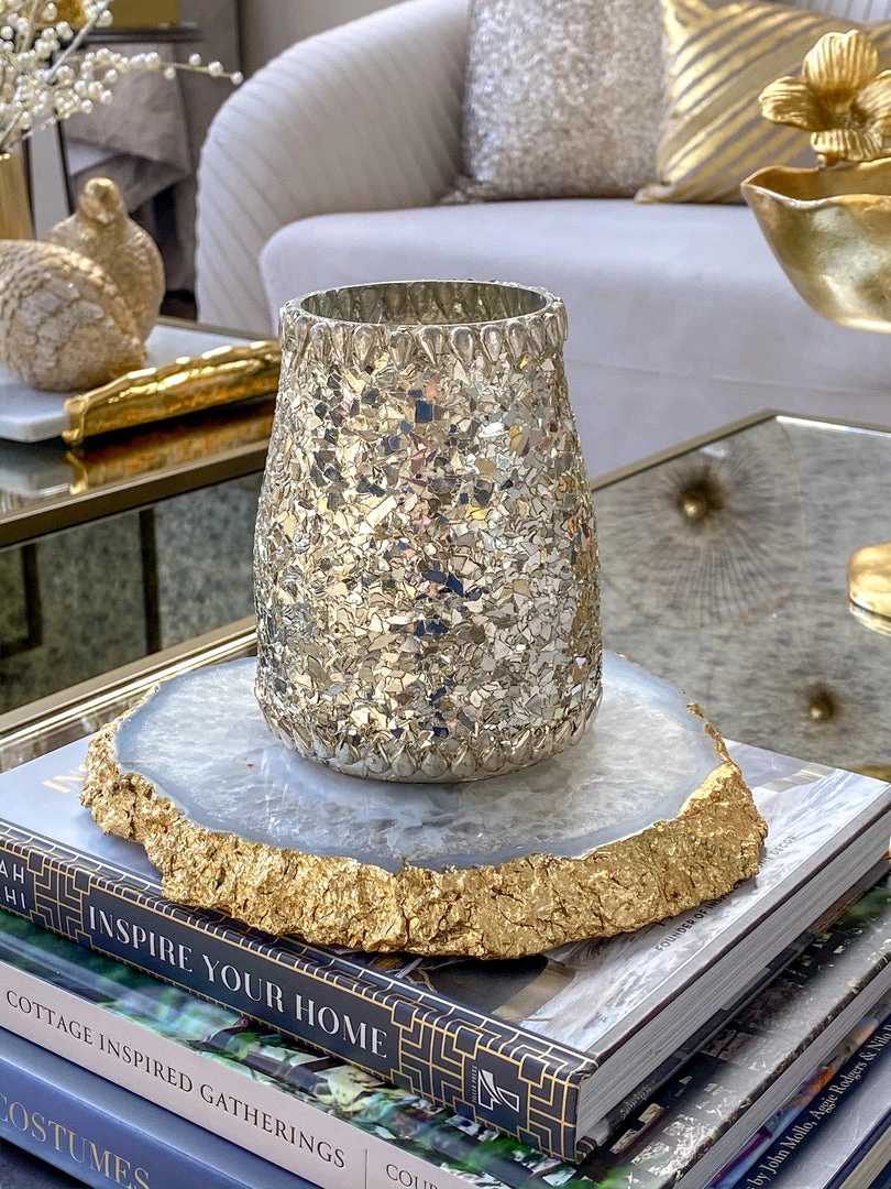 Inspire Me! Home Decor Metallic Gold Edge Agate Trivet 7 Inspire Me! Home Decor Metallic Gold Edge Agate Trivet