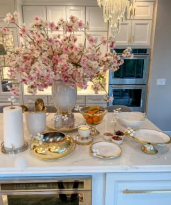 Inspire Me! Home Decor Textured Glass Bowl With White Jeweled Flower Details