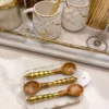 Inspire Me! Home Decor Gold Hammered Handle Wooden Tea Spoon (Set Of 4)