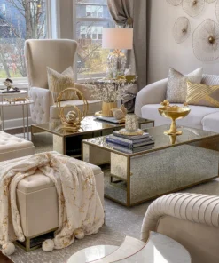 Inspire Me! Home Decor Gold Floral Bowl On Pedestal