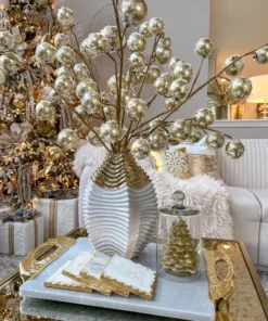 Inspire Me! Home Decor White And Gold Two Tone Vase