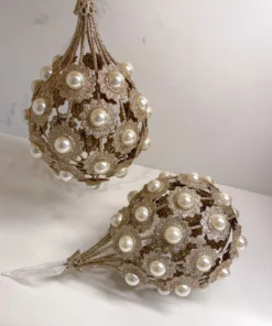 Inspire Me! Home Decor Gold Large Metallic Pearl Ornament/Orb