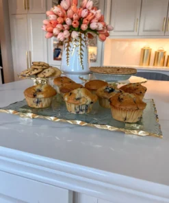 Inspire Me! Home Decor Glass Tray With Hammered Gold Edge