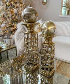 Inspire Me! Home Decor Gold Candle Holder With Dimensional Cut Out Design (2 Sizes) 19 Inspire Me! Home Decor Gold Candle Holder With Dimensional Cut Out Design (2 Sizes)