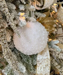 Inspire Me! Home Decor Gold Oversized Beaded White And Pearl Ornament (2 Sizes)