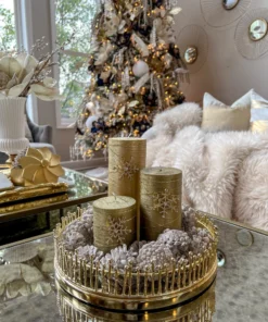 Inspire Me! Home Decor Golden Swirl Candle (3 Sizes)