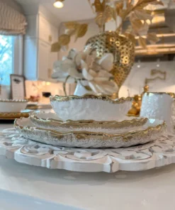 Inspire Me! Home Decor White And Gold Ombre Dinner Set 15 Inspire Me! Home Decor White And Gold Ombre Dinner Set