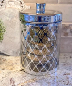 Inspire Me! Home Decor Glass Jar W/ Gold Lid (2 Sizes & 2 Colors)