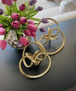 Inspire Me! Home Decor Gold Textured Abstract Sculpture (2 Sizes)