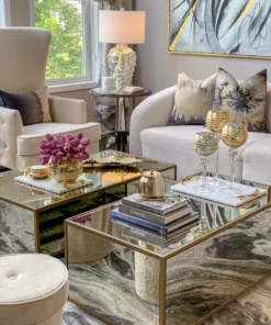 Inspire Me! Home Decor Gold Detailed Goblet Set Of 3