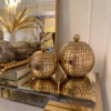 Inspire Me! Home Decor Round Gold Jar With Crocodile Print Pattern (2 Sizes)