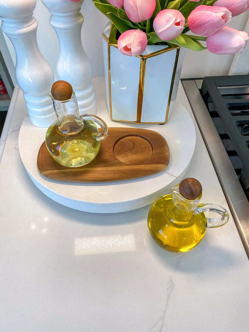 Inspire Me! Home Decor Oil & Vinegar Cruet Set W/ Acacia Tray 4 Inspire Me! Home Decor Oil & Vinegar Cruet Set W/ Acacia Tray