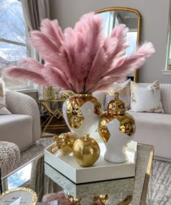 Inspire Me! Home Decor Pearlized Hexagon Trays With Gold Handles (2 Sizes)