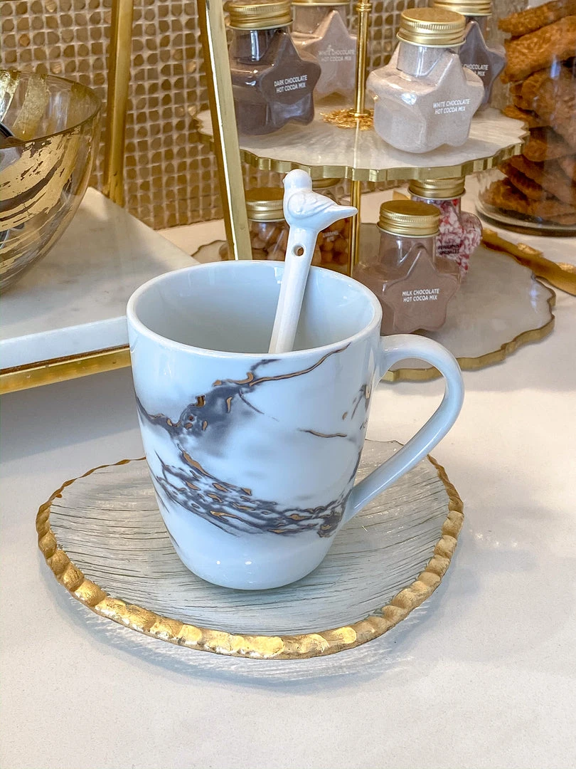 Inspire Me! Home Decor White Stir Spoon W/ Bird Topper 3 Inspire Me! Home Decor White Stir Spoon W/ Bird Topper