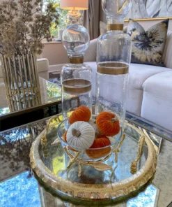 Inspire Me! Home Decor Mini Velvet Orange Decorative Pumpkin