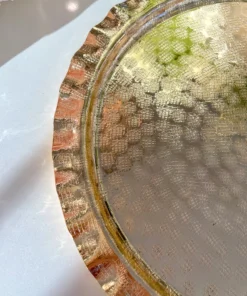 Inspire Me! Home Decor Gold Textured Ruffle Round Tray/Charger