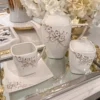 Inspire Me! Home Decor Tea Set With Gold Floral Design (3 Items Sold Separately) 1 Inspire Me! Home Decor Tea Set With Gold Floral Design (3 Items Sold Separately)