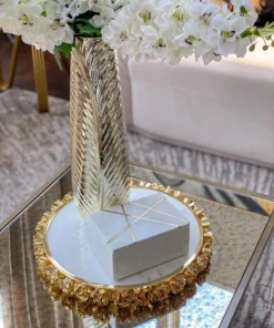Inspire Me! Home Decor Marble Box With Gold Geometric Design